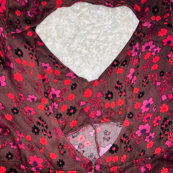 Free People It Takes Two Mini Floral Wrap Dress Size Medium - Picture 3 of 5